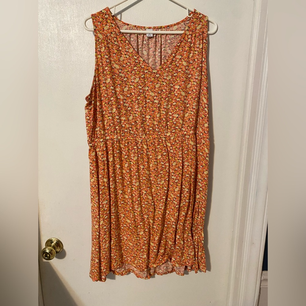 Old Navy Orange Floral Mini Dress